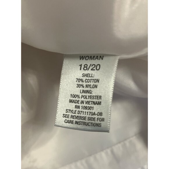 Dressbarn Woman White Utility Jacket – Size 18/20 – Cotton Nylon Blend, Full Zip - Picture 9 of 11